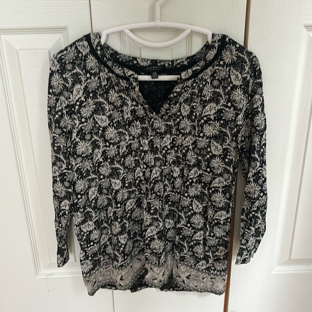 Lucky Brand V-Slit Neckline Blouse